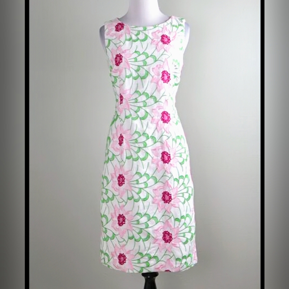 Talbot's Petites, NWOT, Spring Florals, Sleeveless Sheath, Lined Dress, Size 2P - Picture 2 of 13
